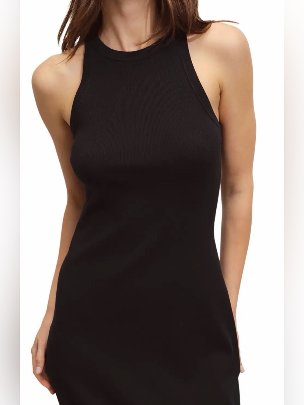 Buck Mason Surplus Ribbed Tank Maxi Dress small black organic cotton minimalist - Picture 5 of 14